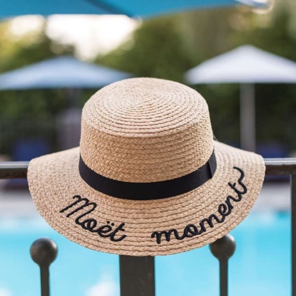 Moët & Chandon “Moët Moment” Raffia Hat with Black Band - Picture 8 of 8